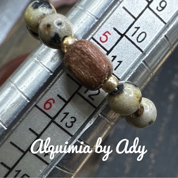 Dalmatian Jasper beaded handmade charms ring multi stones - Picture 2 of 2